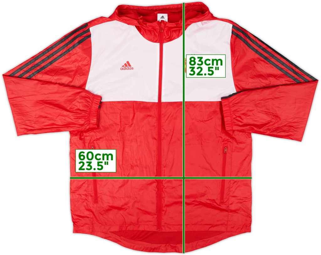 2017-18 Manchester United adidas Hooded Rain Jacket - 8/10 - (L)