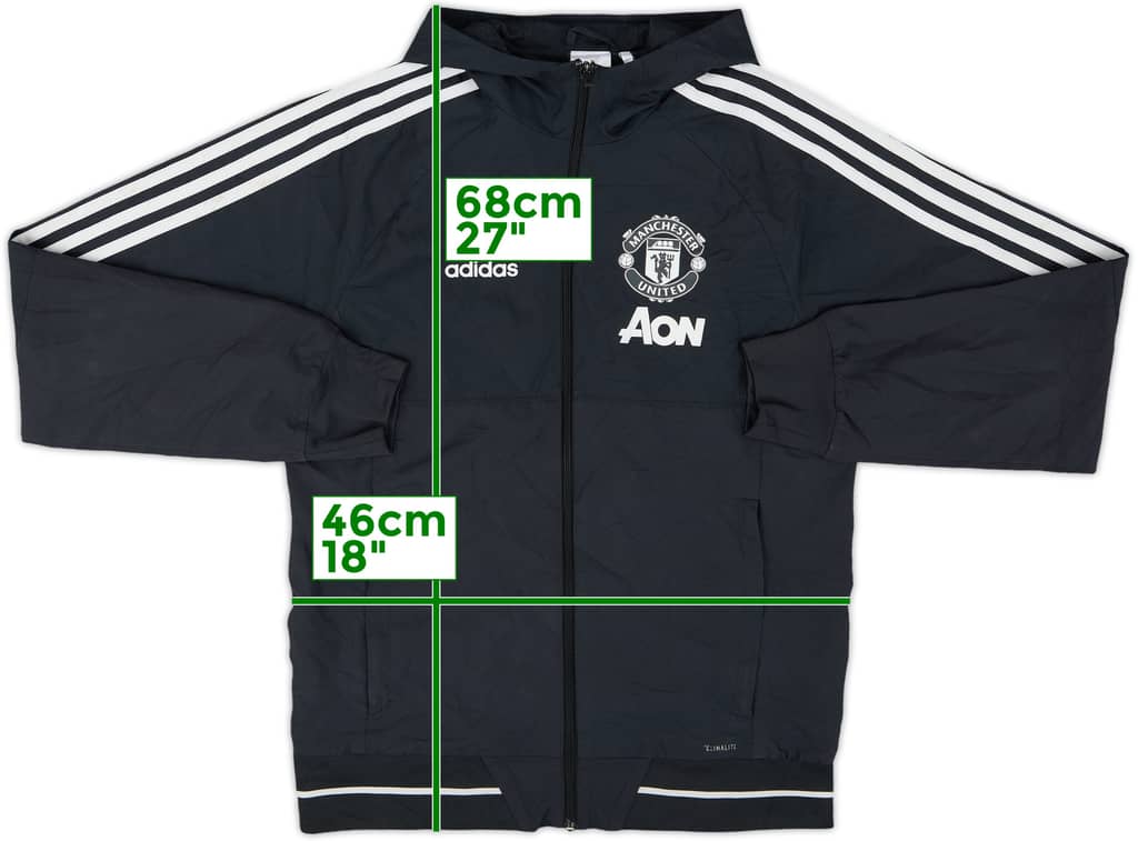 2018-19 Manchester United adidas Hooded Rain Jacket - 8/10 - (XS)