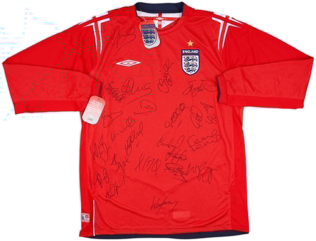 2004-06 England Squad Signed Away L/S Shirt (L)