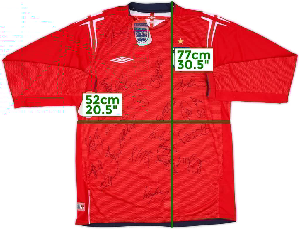 2004-06 England Squad Signed Away L/S Shirt (L)