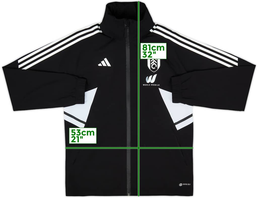 2023-24 Fulham adidas Hooded Rain Jacket - 8/10 - (S)