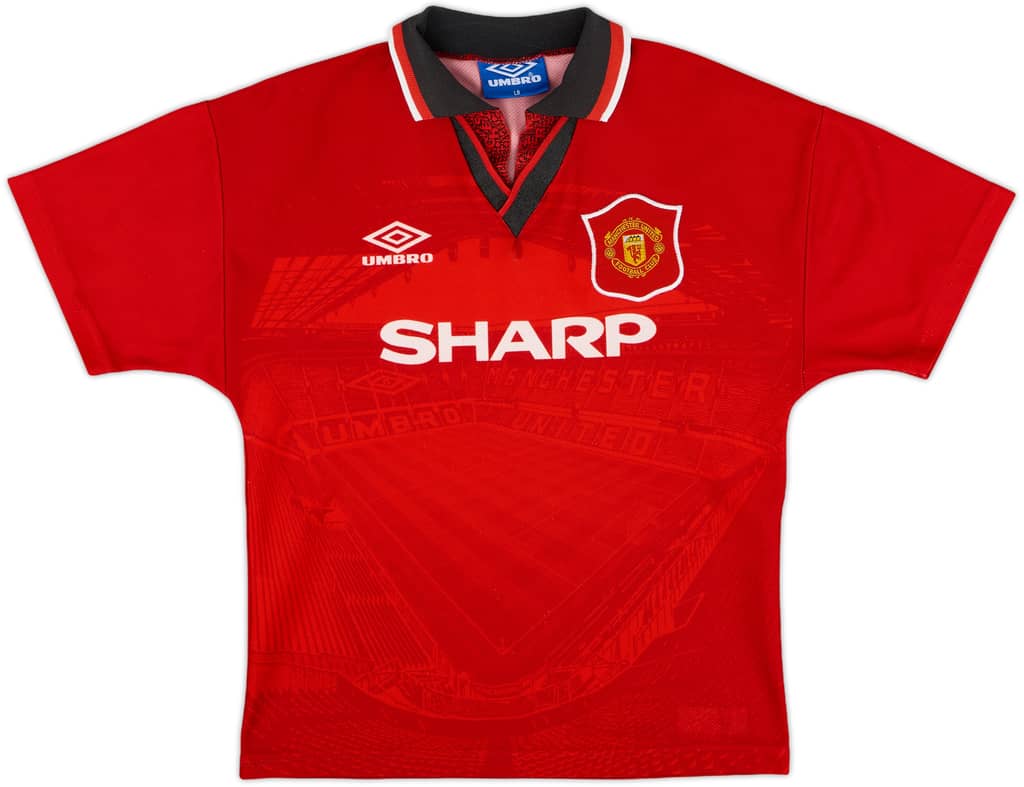 1994-96 Manchester United Home Shirt - 7/10 - (L.Boys)