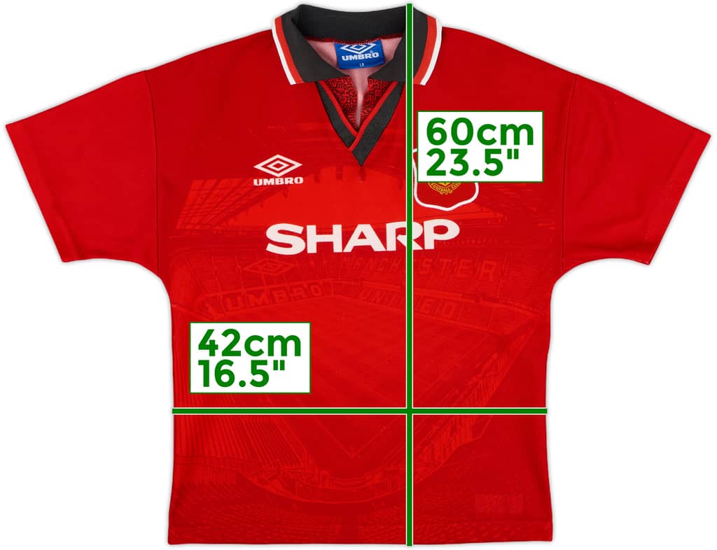 1994-96 Manchester United Home Shirt - 7/10 - (L.Boys)