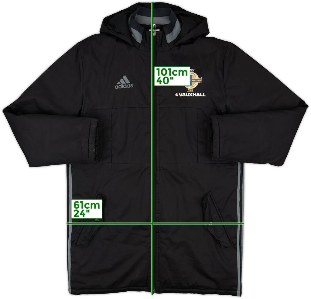 2016-18 Northern Ireland adidas Padded Bench Coat - 9/10 - (M)