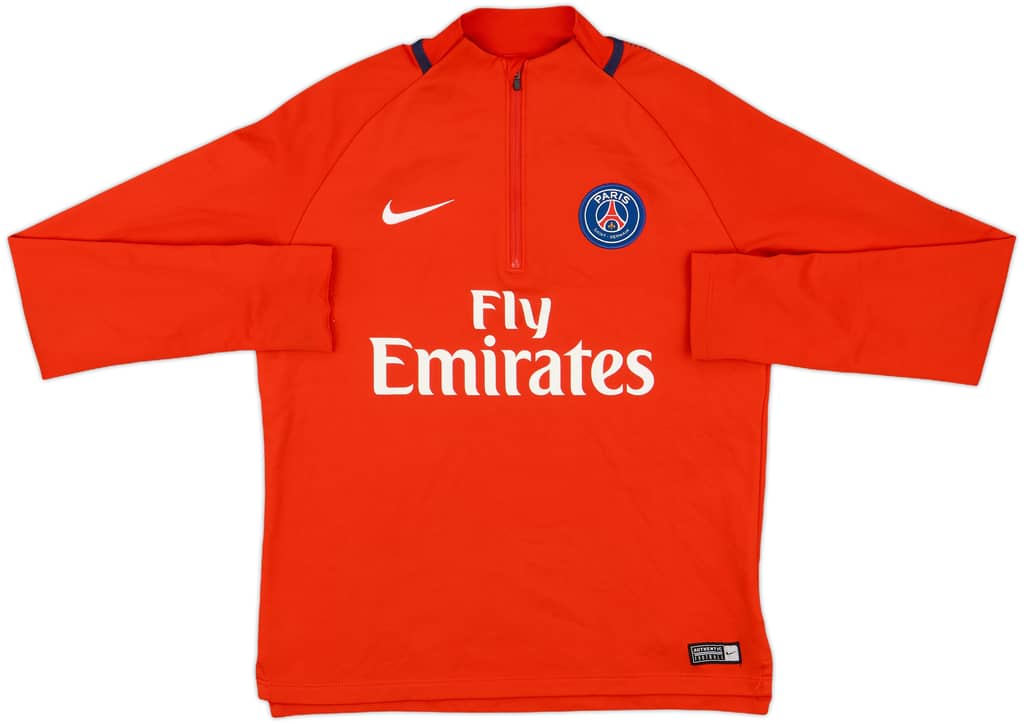 2017-18 Paris Saint-Germain Nike 1/4 Zip Drill Top - 9/10 - (L.Boys)