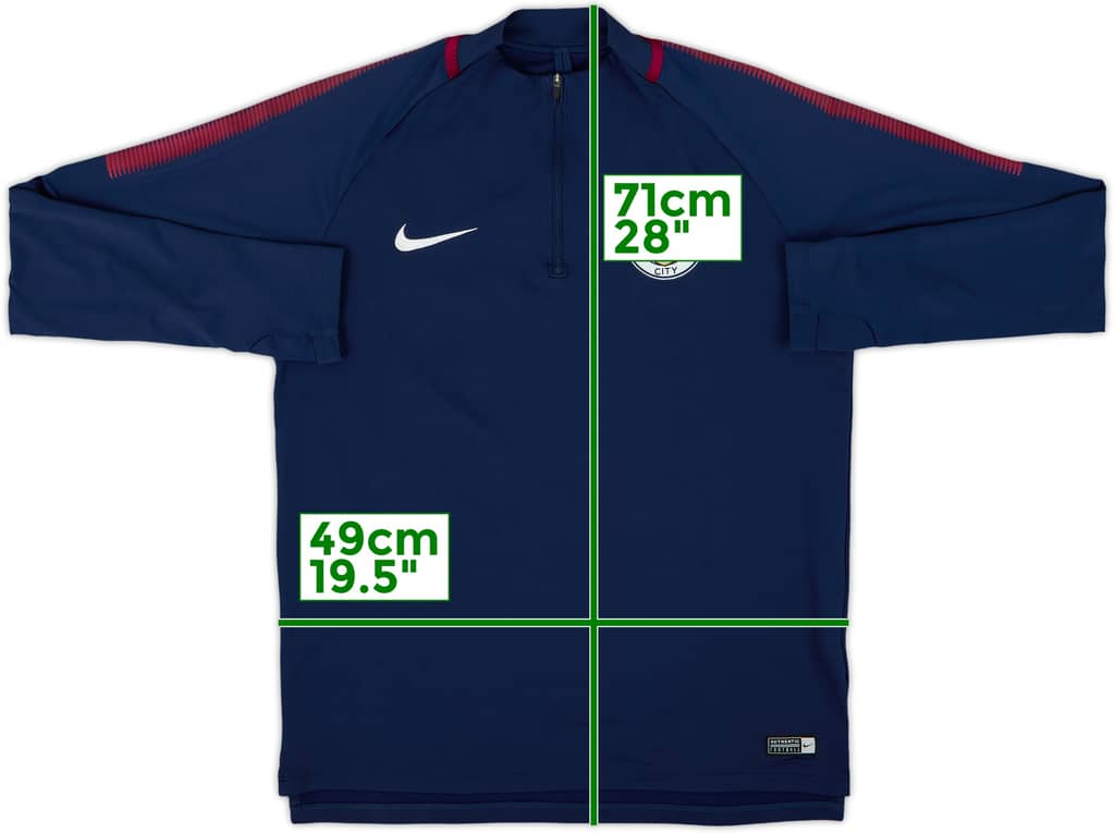 2017-18 Manchester City Nike 1/4 Zip Drill Top - 9/10 - (M)