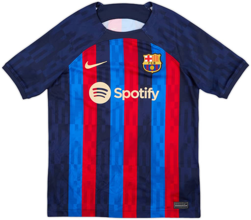 2022-23 Barcelona Home Shirt - 8/10 - (L.Boys)