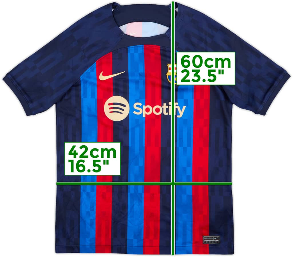 2022-23 Barcelona Home Shirt - 8/10 - (L.Boys)