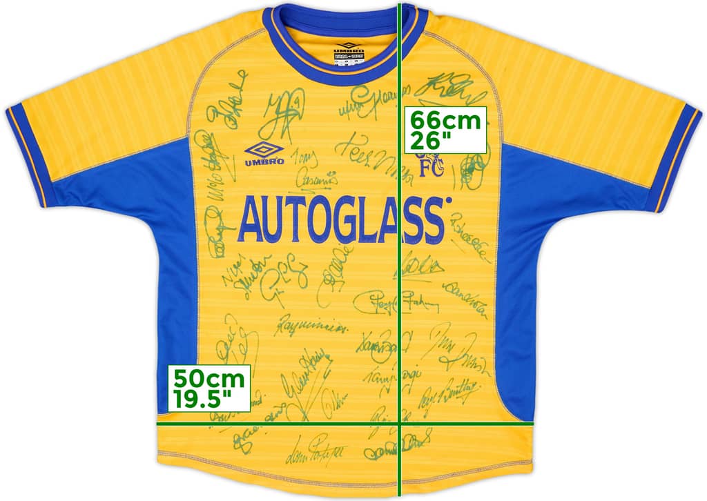 2000-01 Chelsea Squad Signed Away Shirt - 9/10 - (Y)