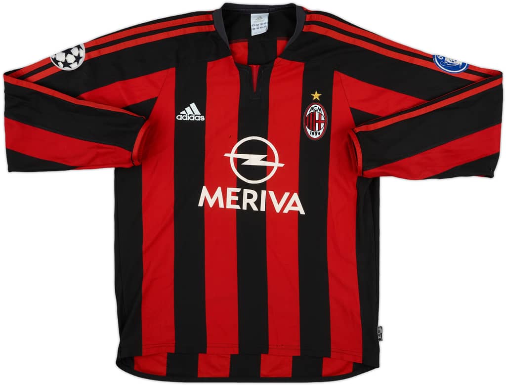2003-04 AC Milan Home L/S Shirt - 5/10 - (S)