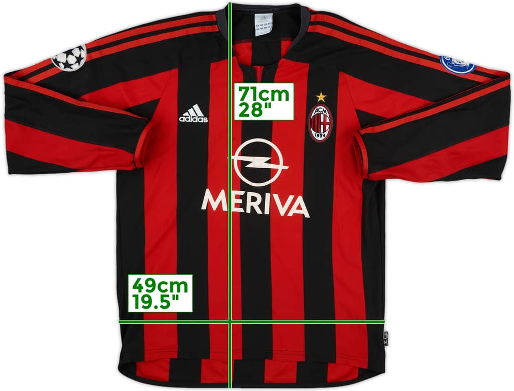 2003-04 AC Milan Home L/S Shirt - 5/10 - (S)