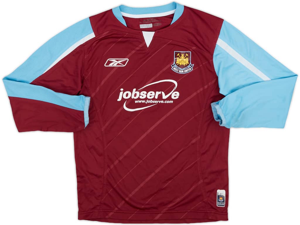2005-07 West Ham Home L/S Shirt - 7/10 - (M.Boys)