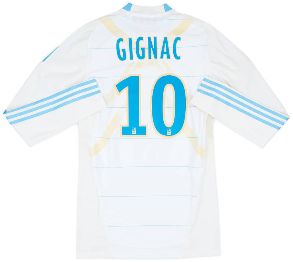 2010-11 Olympique Marseille Player Issue TechFit Home L/S Shirt Gignac #10 - 6/10 - (L)