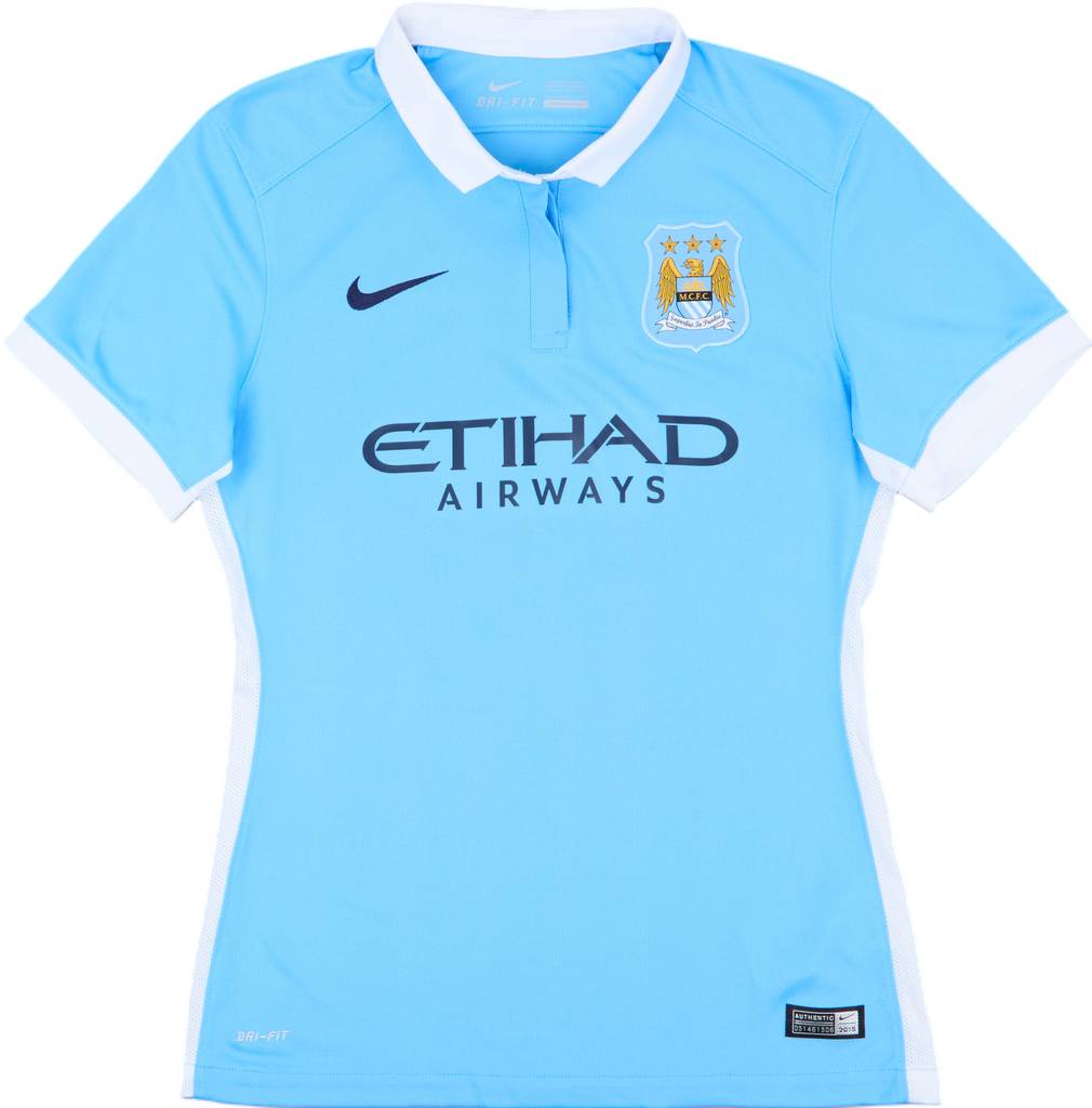 2015-16 Manchester City Home Shirt Kun Aguero #10 - 9/10 - (Women's S)