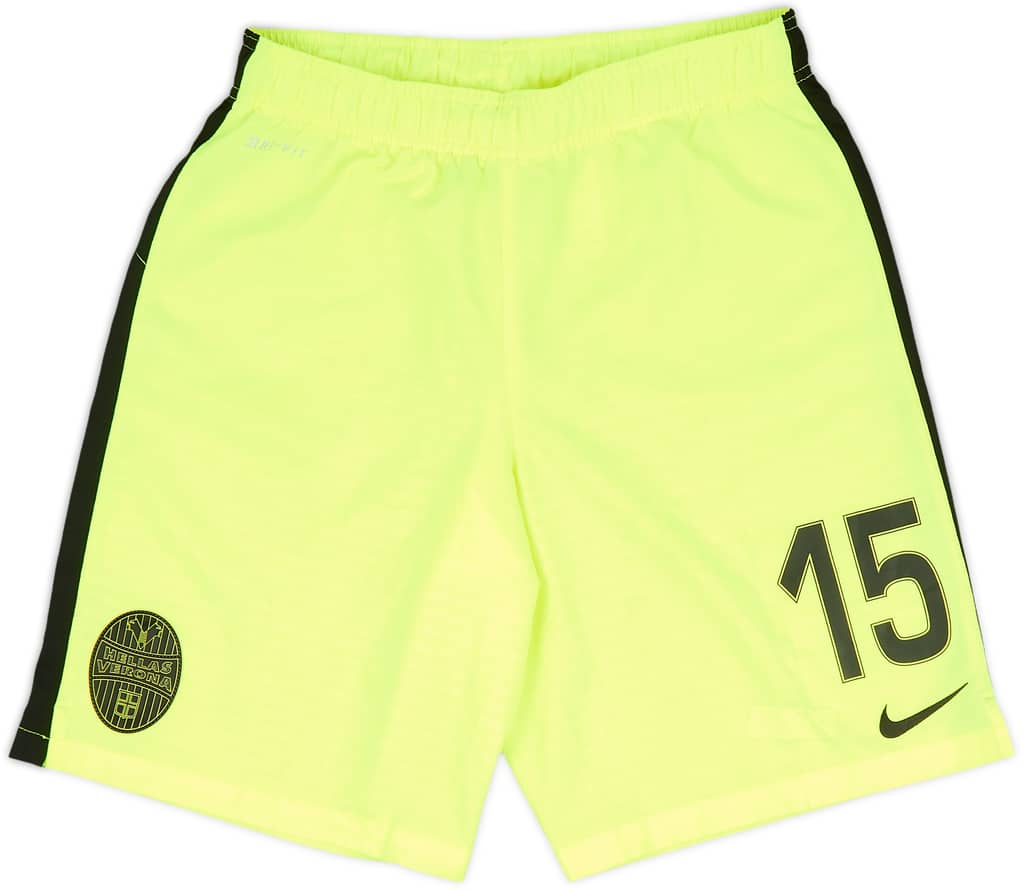 Pantalones cortos de la tercera equipación Player Issue del Hellas Verona 2015-16 #15 - 9/10 - (M)