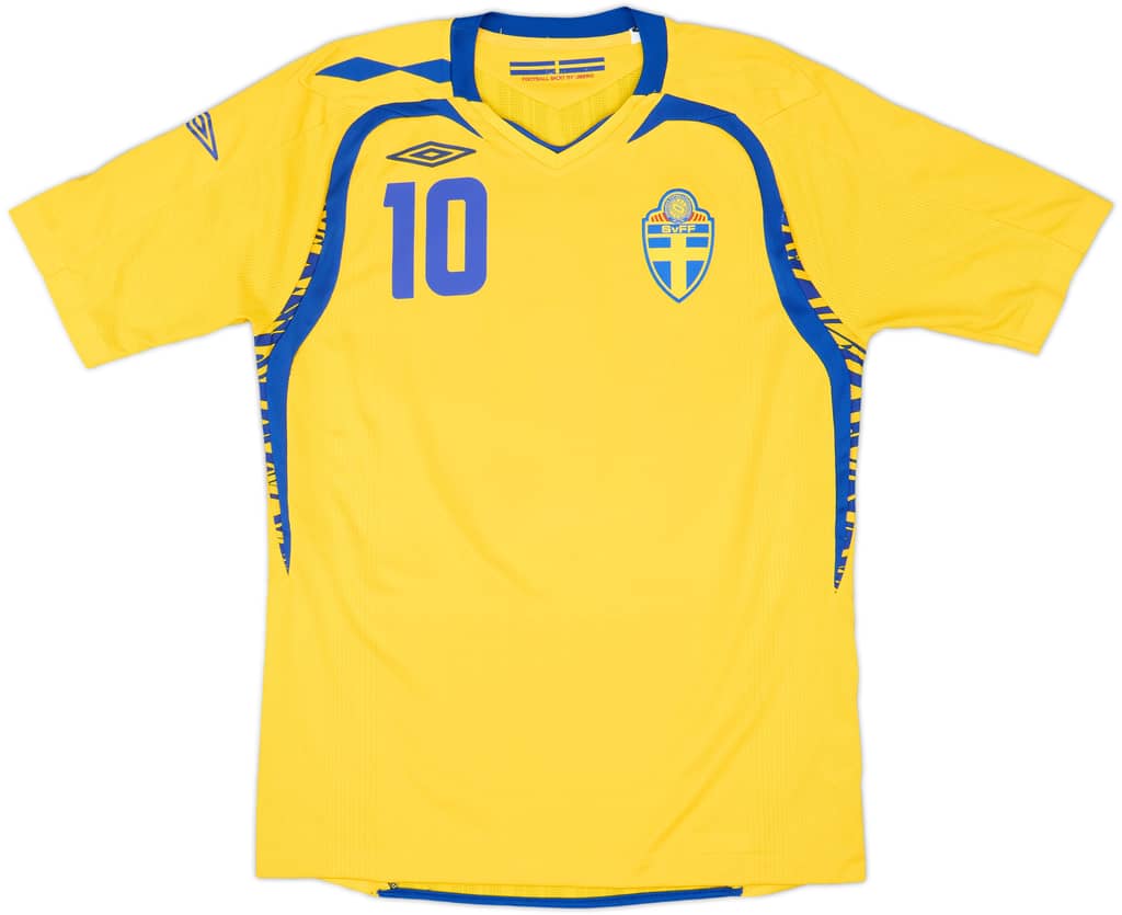 2007-09 Sweden Home Shirt Ibrahimovic #10 - 8/10 - (S)