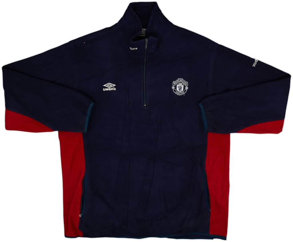 2000-02 Manchester United Umbro 1/4 Zip Fleece Top - 6/10 - (L)