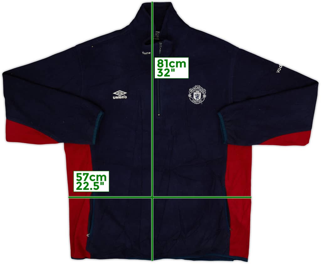2000-02 Manchester United Umbro 1/4 Zip Fleece Top - 6/10 - (L)