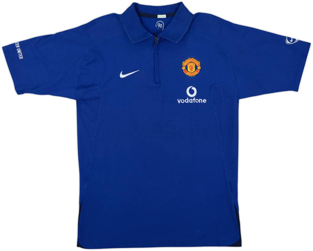 2005-06 Manchester United Nike 1/4 Zip Polo Shirt - 8/10 - (L)