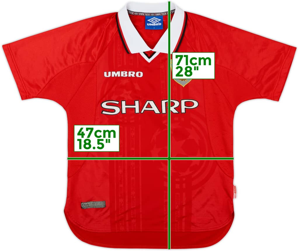 1997-00 Manchester United CL Shirt - 6/10 - (Y)