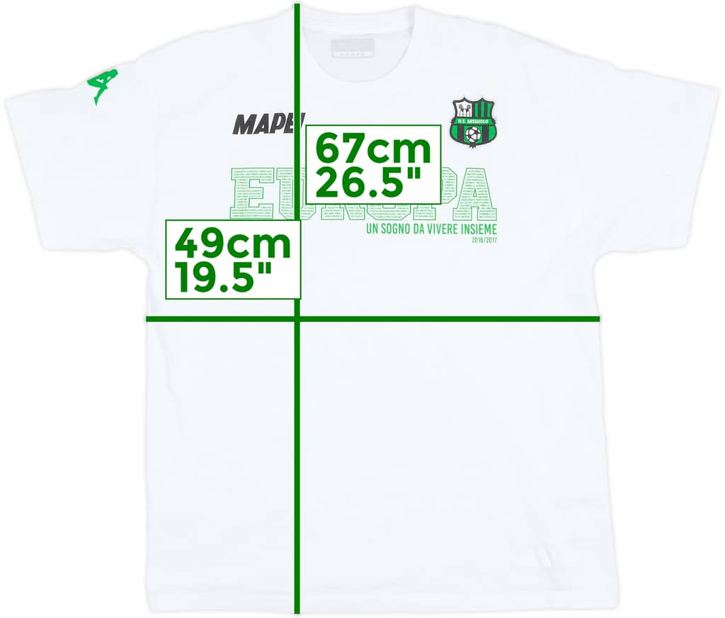 2016-17 Camiseta de algodón Kappa 'Europa' del Sassuolo - 8/10 - (L)