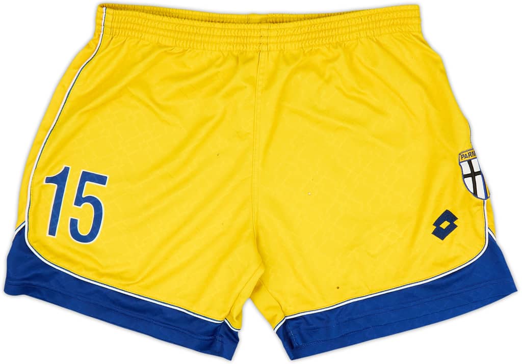 1998-99 Pantalones cortos de local versión jugador del Parma #15 - 4/10 - (L)