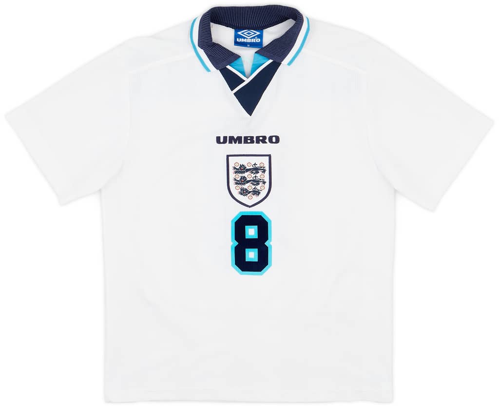 1995-97 England Home Shirt Gascoigne #8 - 6/10 - (M)