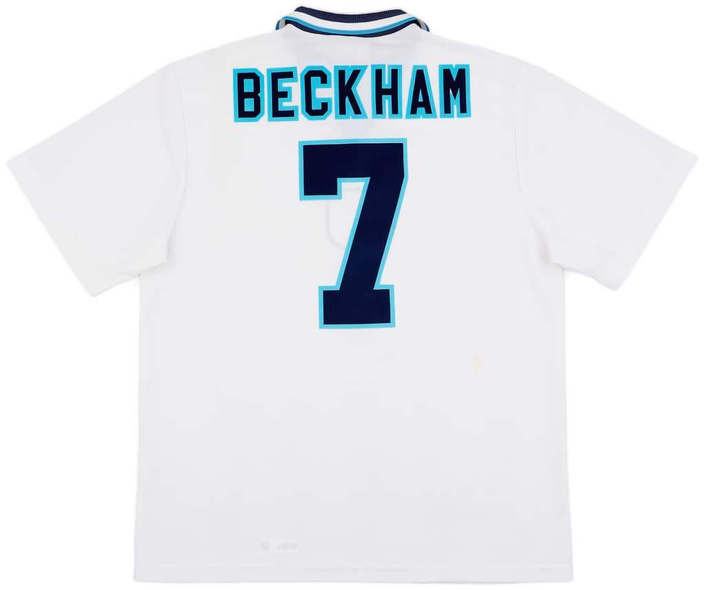 1995-97 England Home Shirt Beckham #7 - 7/10 - (XL)
