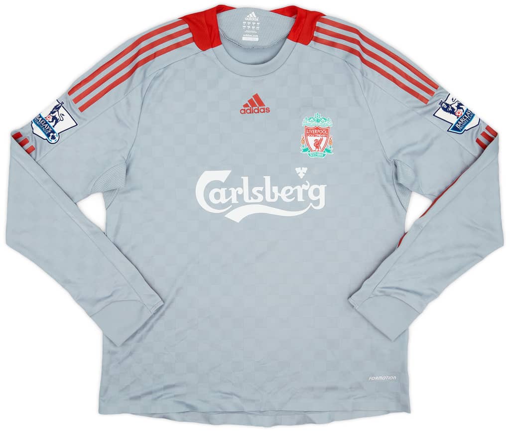 2008-09 Liverpool Match Issue Signed Away Shirt Gerrard #8