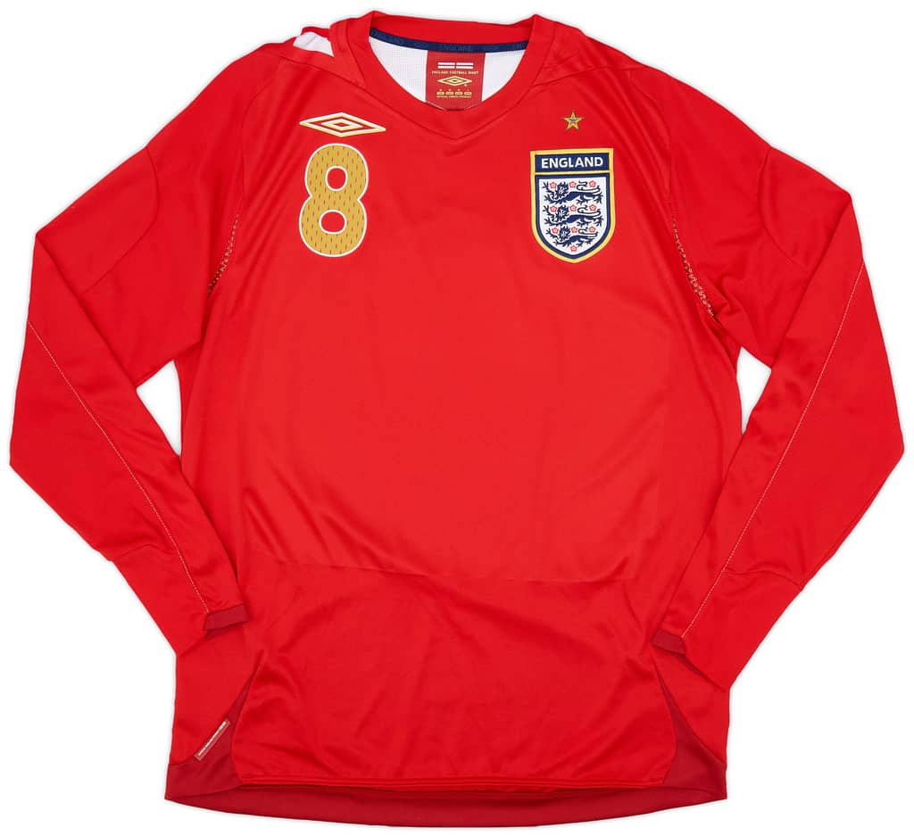 2006-08 England Away L/S Shirt Lampard #8 - 8/10 - (M)