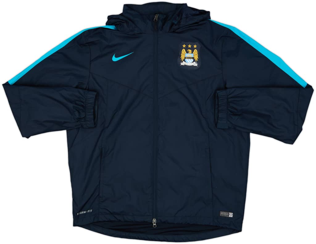 2015-16 Manchester City Nike Hooded Rain Jacket - 8/10 - (L)