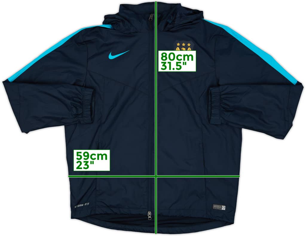 2015-16 Manchester City Nike Hooded Rain Jacket - 8/10 - (L)