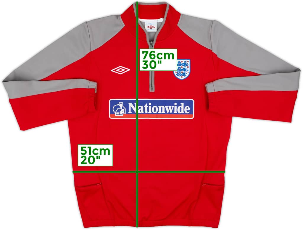 2009-10 England Umbro 1/4 Zip Drill Top - 8/10 - (L)