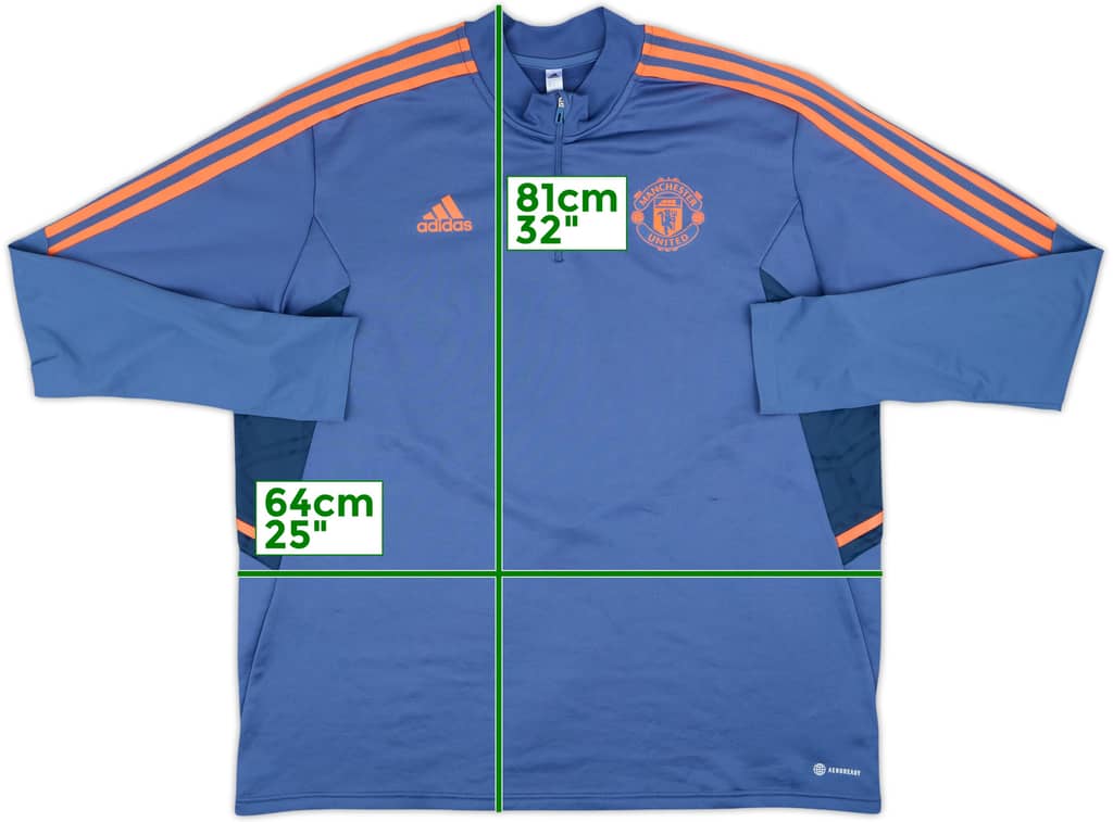 2022-23 Manchester United adidas 1/4 Zip Training Top - 8/10 - (XXL)