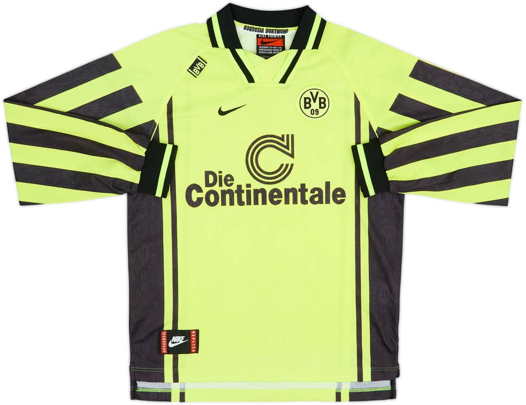 1996-97 Borussia Dortmund Home L/S Shirt - 9/10 - (XL.Boys)