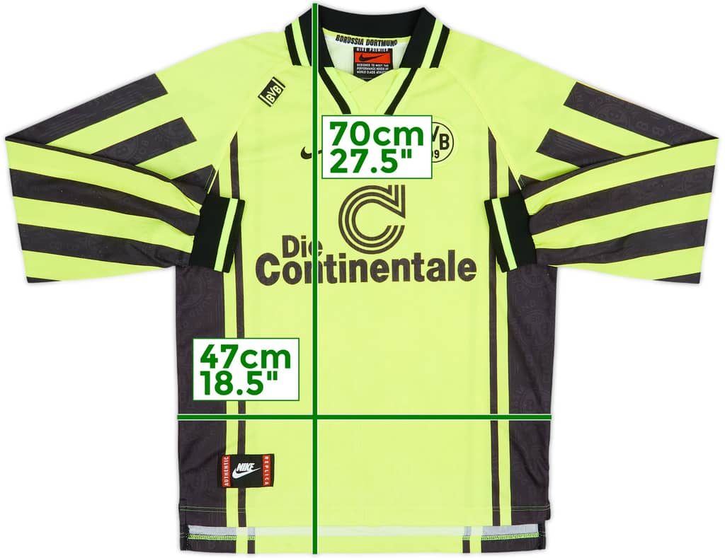 1996-97 Borussia Dortmund Home L/S Shirt - 9/10 - (XL.Boys)