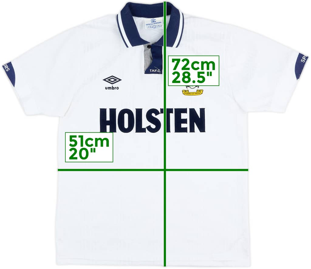 1991-93 Tottenham Home Shirt - 9/10 - (M)