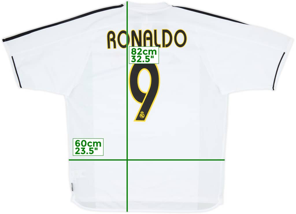 2003-04 Real Madrid Home Shirt Ronaldo #9 (XL)