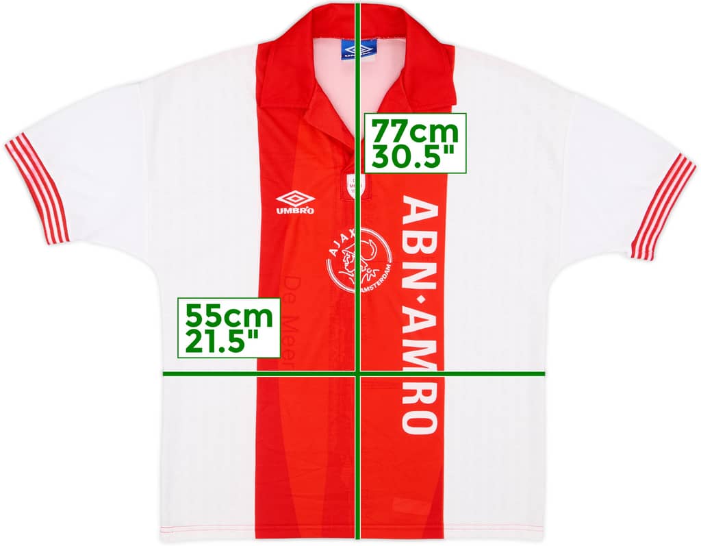 1995-96 Ajax 'De Meer' Home Shirt - 9/10 - (M)