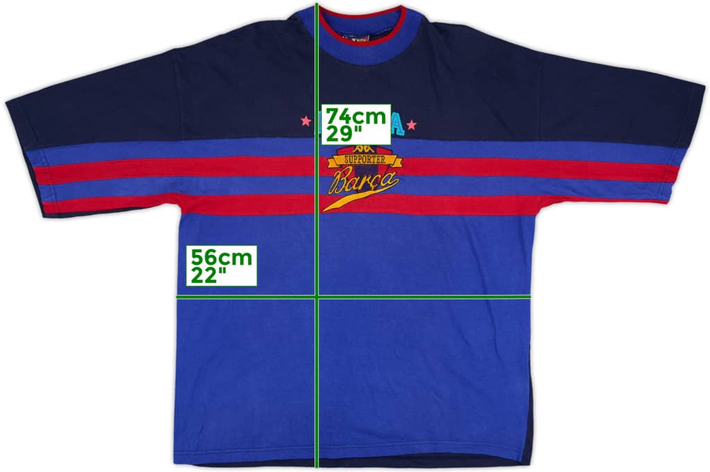 1993-94 Barcelona Supporter Kappa Cotton Tee - 9/10 - (M)