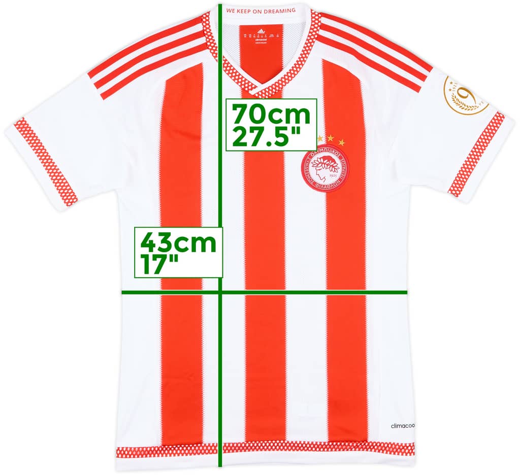 2015-16 Olympiakos Home Shirt - 10/10 - (XS)