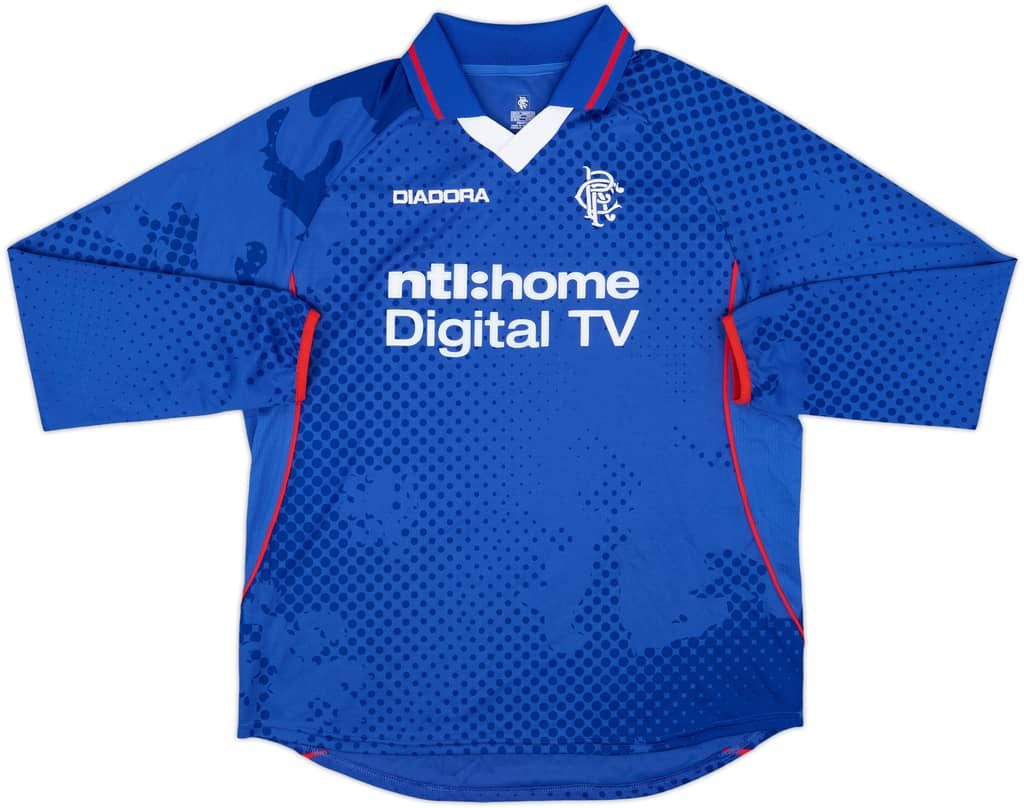 2002-03 Rangers Home L/S Shirt - 10/10 - (M)
