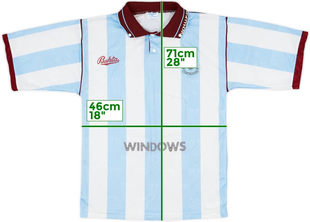 1991-92 West Ham Away Shirt - 4/10 - (S)
