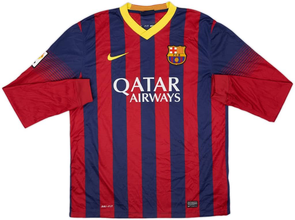 2013-14 Barcelona Home L/S Shirt Messi #10 - 8/10 - (L)
