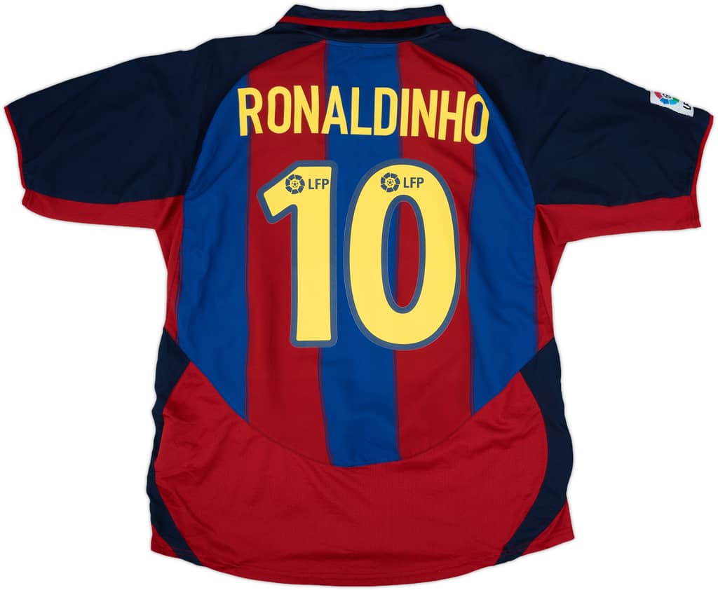 2003-04 Barcelona Home Shirt Ronaldinho #10 - 8/10 - (L)