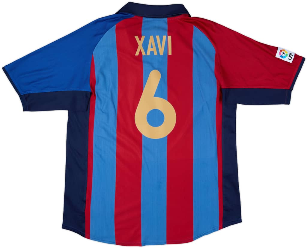 2001-02 Barcelona Home Shirt Xavi #6 - 8/10 - (L)