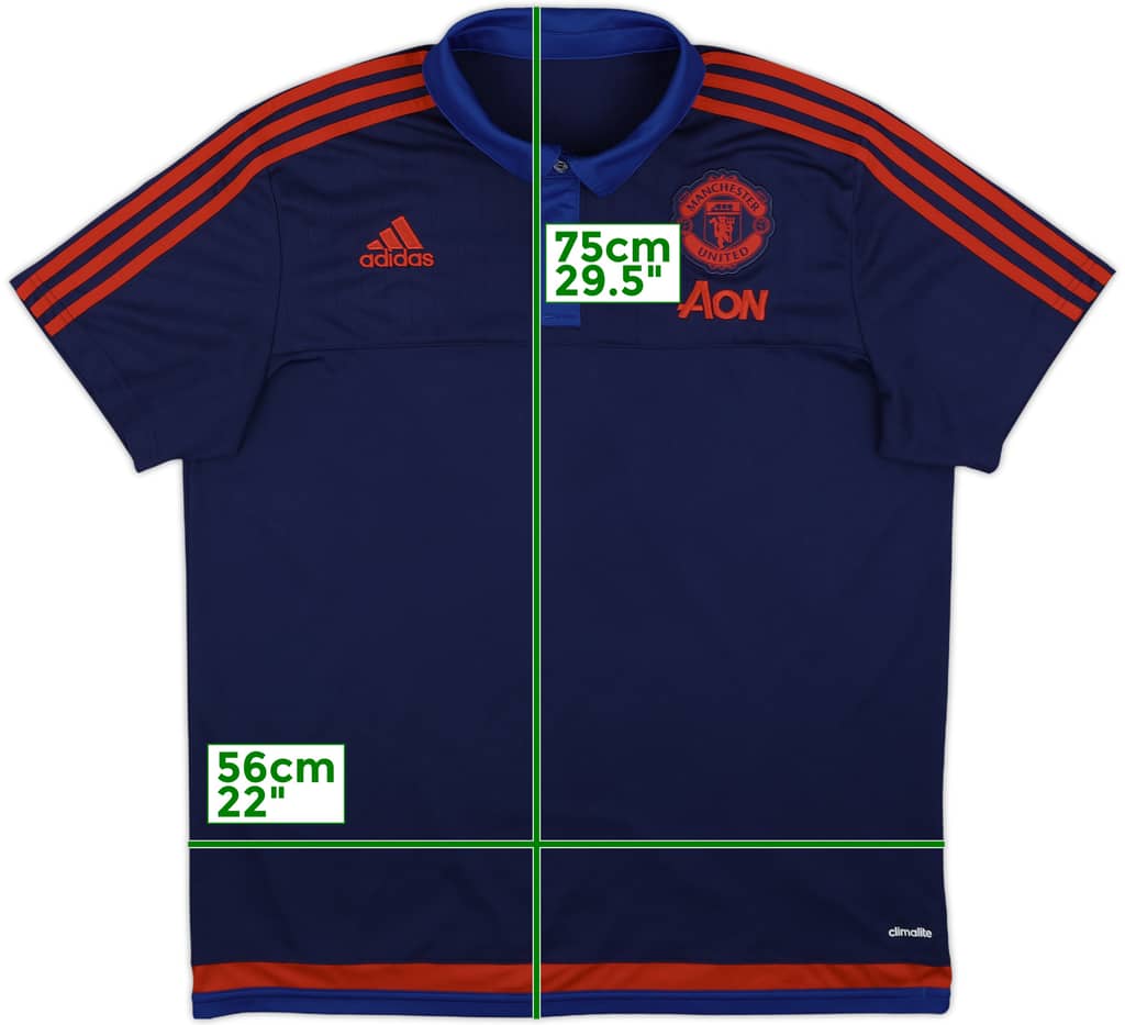 2015-16 Manchester United adidas Polo Shirt - 8/10 - (XL)