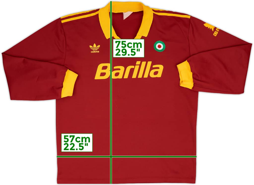 1991-92 Roma Home L/S Shirt - 8/10 - (XL)