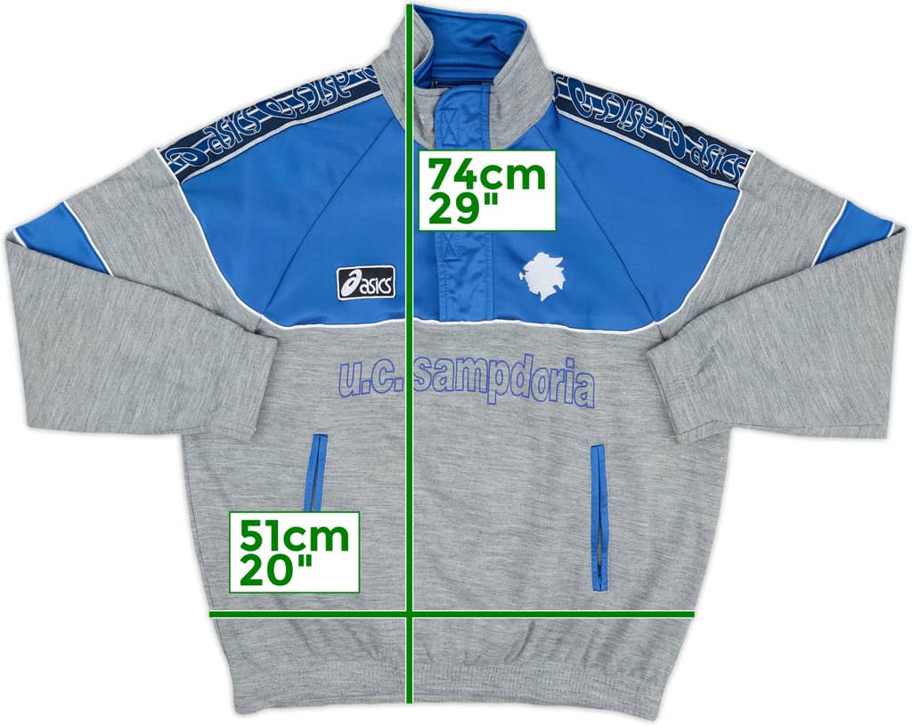 1992-94 Sampdoria Asics 1/4 Zip Track Jacket - 8/10 - (S)