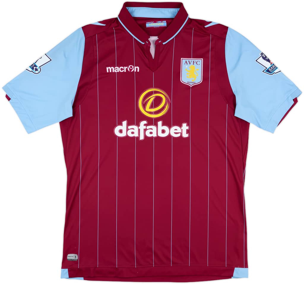 2014-15 Aston Villa Home Shirt Baker #2 - 8/10 - (XL)
